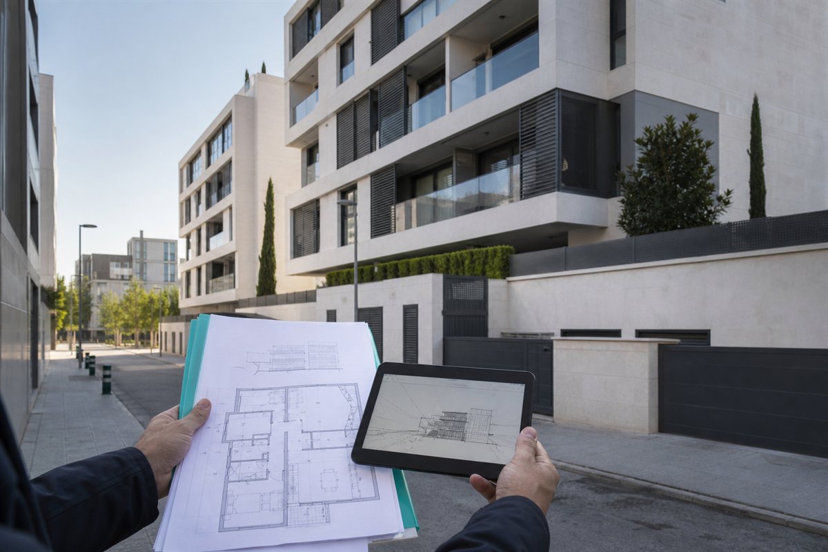 Planos urbanísticos junto a la edificación objeto de comprobación